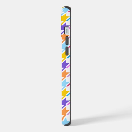 Hahnentrittmuster Multicolor+Weißmuster iPhone Hülle (Linke Seite)