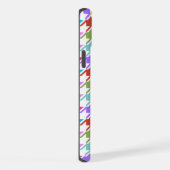 Hahnentrittmuster Multicolor+Weißmuster iPhone Hülle (Rechte Seite)