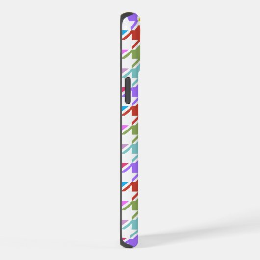 Hahnentrittmuster Multicolor+Weißmuster iPhone Hülle (Rechte Seite)