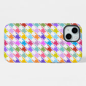 Hahnentrittmuster Multicolor+Weißmuster iPhone Hülle (Rückseite (Horizontal))