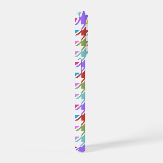 Hahnentrittmuster Multicolor+Weißmuster iPhone Hülle (Rechte Seite)