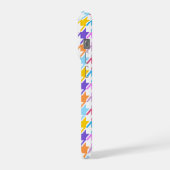 Hahnentrittmuster Multicolor+Weißmuster iPhone Hülle (Linke Seite)