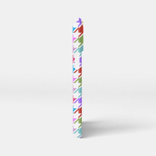 Hahnentrittmuster Multicolor+Weißmuster iPhone Hülle (Rechte Seite)