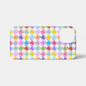 Hahnentrittmuster Multicolor+Weißmuster iPhone Hülle (Rückseite (Horizontal))