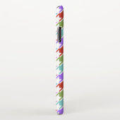 Hahnentrittmuster Multicolor+Weißmuster iPhone Hülle (Rechte Seite)