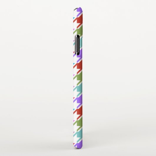 Hahnentrittmuster Multicolor+Weißmuster iPhone Hülle (Rechte Seite)