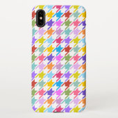 Hahnentrittmuster Multicolor+Weißmuster iPhone Hülle (Rückseite)