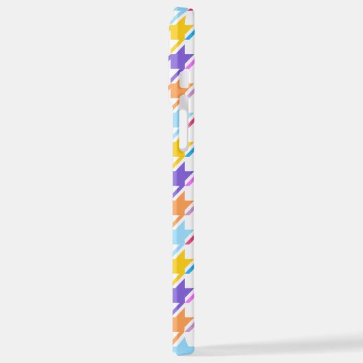 Hahnentrittmuster Multicolor+Weißmuster iPhone Hülle (Linke Seite)