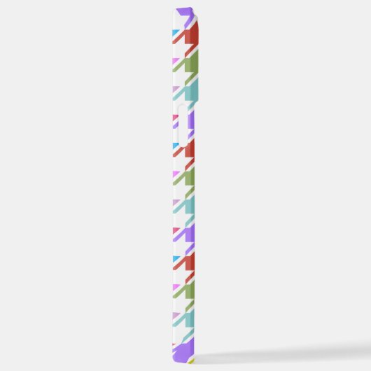 Hahnentrittmuster Multicolor+Weißmuster iPhone Hülle (Rechte Seite)