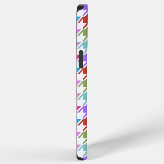 Hahnentrittmuster Multicolor+Weißmuster iPhone Hülle (Rechte Seite)