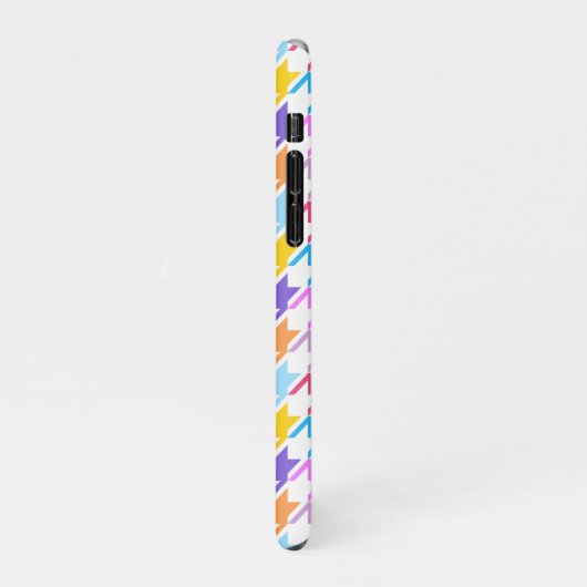Hahnentrittmuster Multicolor+Weißmuster iPhone Hülle (Linke Seite)