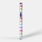 Hahnentrittmuster Multicolor+Weißmuster iPhone Hülle (Rechte Seite)