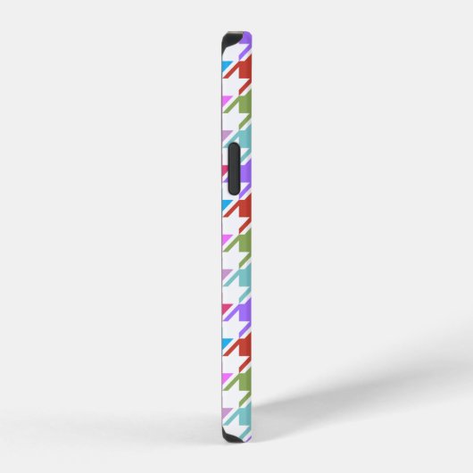 Hahnentrittmuster Multicolor+Weißmuster iPhone Hülle (Rechte Seite)