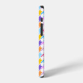 Hahnentrittmuster Multicolor+Weißmuster iPhone Hülle (Linke Seite)