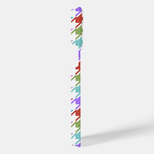 Hahnentrittmuster Multicolor+Weißmuster iPhone Hülle (Rechte Seite)