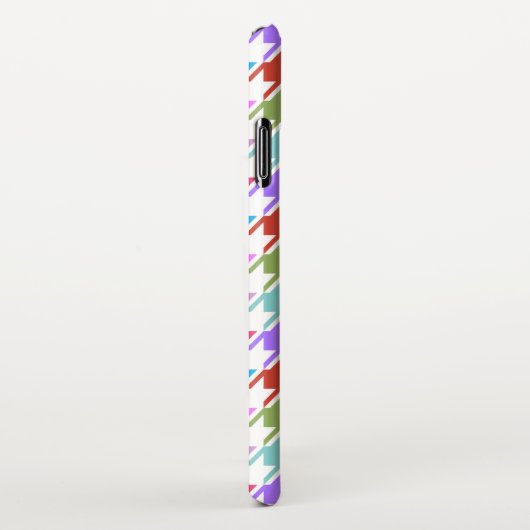 Hahnentrittmuster Multicolor+Weißmuster iPhone Hülle (Rechte Seite)