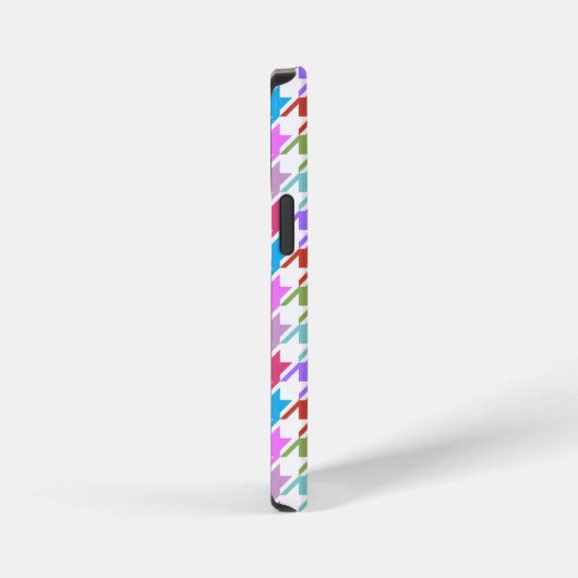 Hahnentrittmuster Multicolor+Weißmuster iPhone Hülle (Rechte Seite)