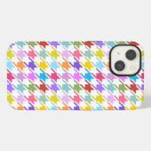Hahnentrittmuster Multicolor+Weißmuster iPhone Hülle (Rückseite (Horizontal))