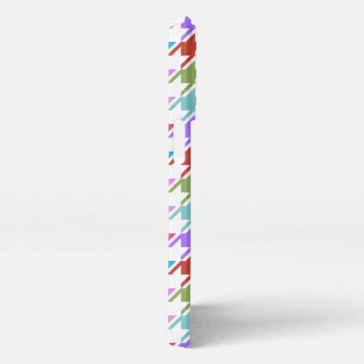 Hahnentrittmuster Multicolor+Weißmuster iPhone Hülle (Rechte Seite)