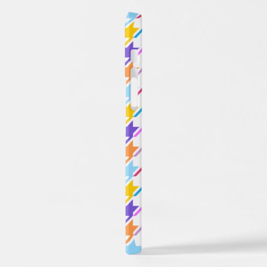 Hahnentrittmuster Multicolor+Weißmuster iPhone Hülle (Linke Seite)