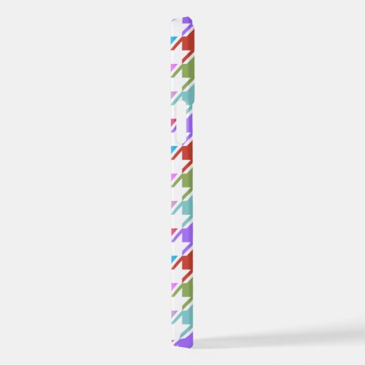 Hahnentrittmuster Multicolor+Weißmuster iPhone Hülle (Rechte Seite)