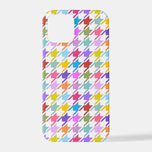 Hahnentrittmuster Multicolor+Weißmuster iPhone Hülle (Rückseite)