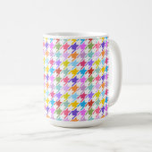 Hahnentrittmuster Multicolor+Weißmuster Kaffeetasse (VorderseiteRechts)