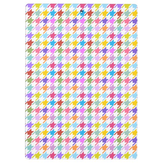 Hahnentrittmuster Multicolor+Weißmuster Klemmbrett (Rückseite)