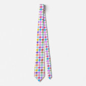 Hahnentrittmuster Multicolor+Weißmuster Krawatte (Vorderseite)