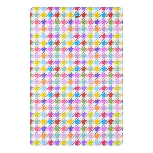 Hahnentrittmuster Multicolor+Weißmuster Mini Klemmbrett (Rückseite)