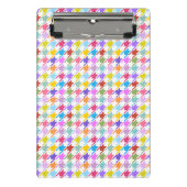 Hahnentrittmuster Multicolor+Weißmuster Mini Klemmbrett (Vorderseite)