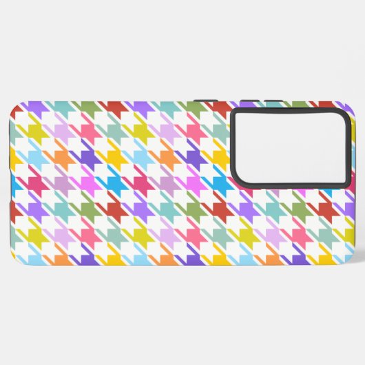 Hahnentrittmuster Multicolor+Weißmuster Samsung Galaxy Hülle (Linke Seite)