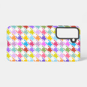 Hahnentrittmuster Multicolor+Weißmuster Samsung Galaxy Hülle (Rückseite (Horizontal))