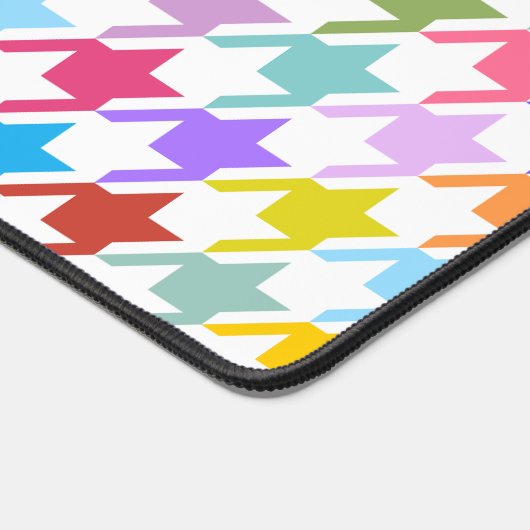 Hahnentrittmuster Multicolor+Weißmuster Schreibtischunterlage (Ecke)