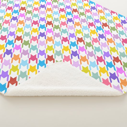 Hahnentrittmuster Multicolor+Weißmuster Sherpadecke (3/4)