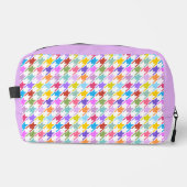Hahnentrittmuster Multicolor+Weißmuster Waschbeutel (Vorderseite)