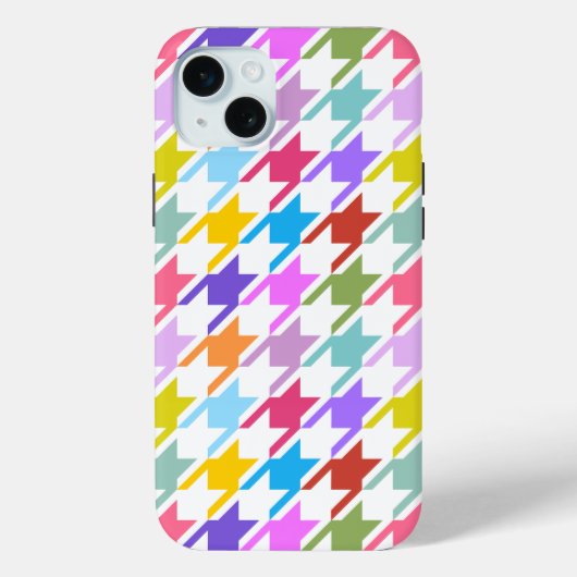 Hahnentrittmuster Multicolor+White Big Pattern Case-Mate iPhone Hülle (Rückseite)