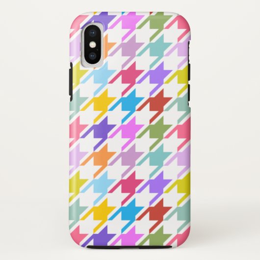 Hahnentrittmuster Multicolor+White Big Pattern Case-Mate iPhone Hülle (Rückseite)