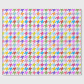 Hahnentrittmuster Multicolor+White Big Pattern Geschenkpapier (Flach)