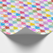 Hahnentrittmuster Multicolor+White Big Pattern Geschenkpapier (Ecke)