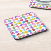 Hahnentrittmuster Multicolor+White Big Pattern Getränkeuntersetzer (Linke Seite)