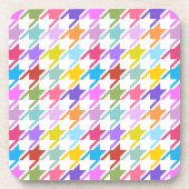 Hahnentrittmuster Multicolor+White Big Pattern Getränkeuntersetzer (Vorderseite)