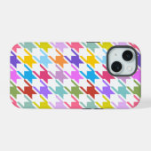 Hahnentrittmuster Multicolor+White Big Pattern iPhone 15 Hülle (Rückseite (Horizontal))