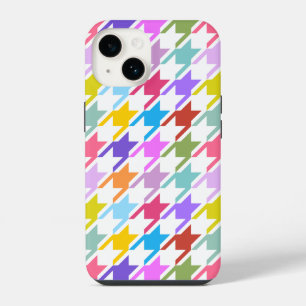 Hahnentrittmuster Multicolor+White Big Pattern iPhone 14 Hülle
