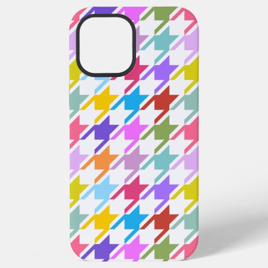 Hahnentrittmuster Multicolor+White Big Pattern iPhone Hülle (Rückseite)