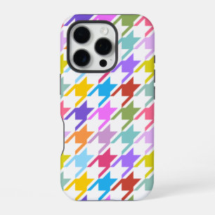 Hahnentrittmuster Multicolor+White Big Pattern iPhone 16 Pro Hülle