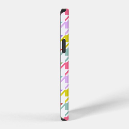 Hahnentrittmuster Multicolor+White Big Pattern iPhone Hülle (Rechte Seite)