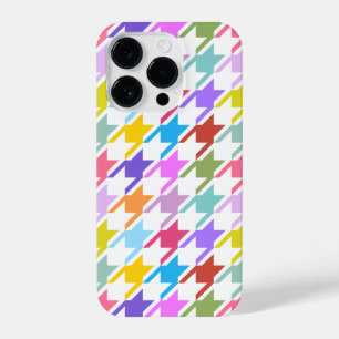 Hahnentrittmuster Multicolor+White Big Pattern iPhone 14 Pro Hülle
