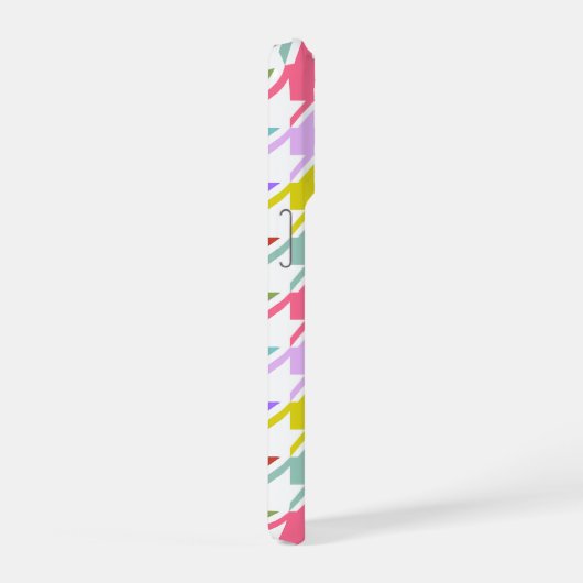 Hahnentrittmuster Multicolor+White Big Pattern iPhone Hülle (Rechte Seite)