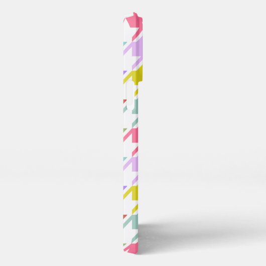 Hahnentrittmuster Multicolor+White Big Pattern iPhone Hülle (Rechte Seite)